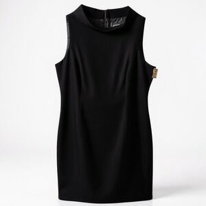 Laundry by Shelli Segal Black Sheath Dress Women's 14 Sleeveless Lined NWT